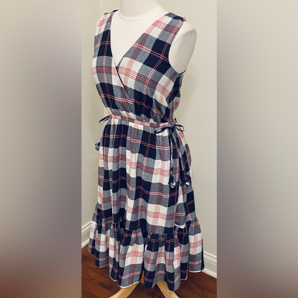 Isabella Sinclair Dickens Blue Red Plaid SZ S Modern Cowgirl Western Chic Dress - Picture 5 of 14